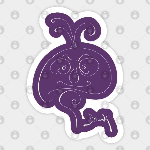 Drunk face white Sticker by newcoloursintheblock